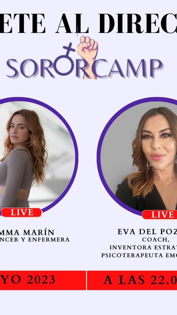 ジェマ・マリンのインスタグラム：「SORORICAMP  Taller “Conoce tus valores” con Eva del Pozo @actores_extraordinarios   Para más información sororicamp@gmail.com   #retiro #sororidad #retiromujeres」