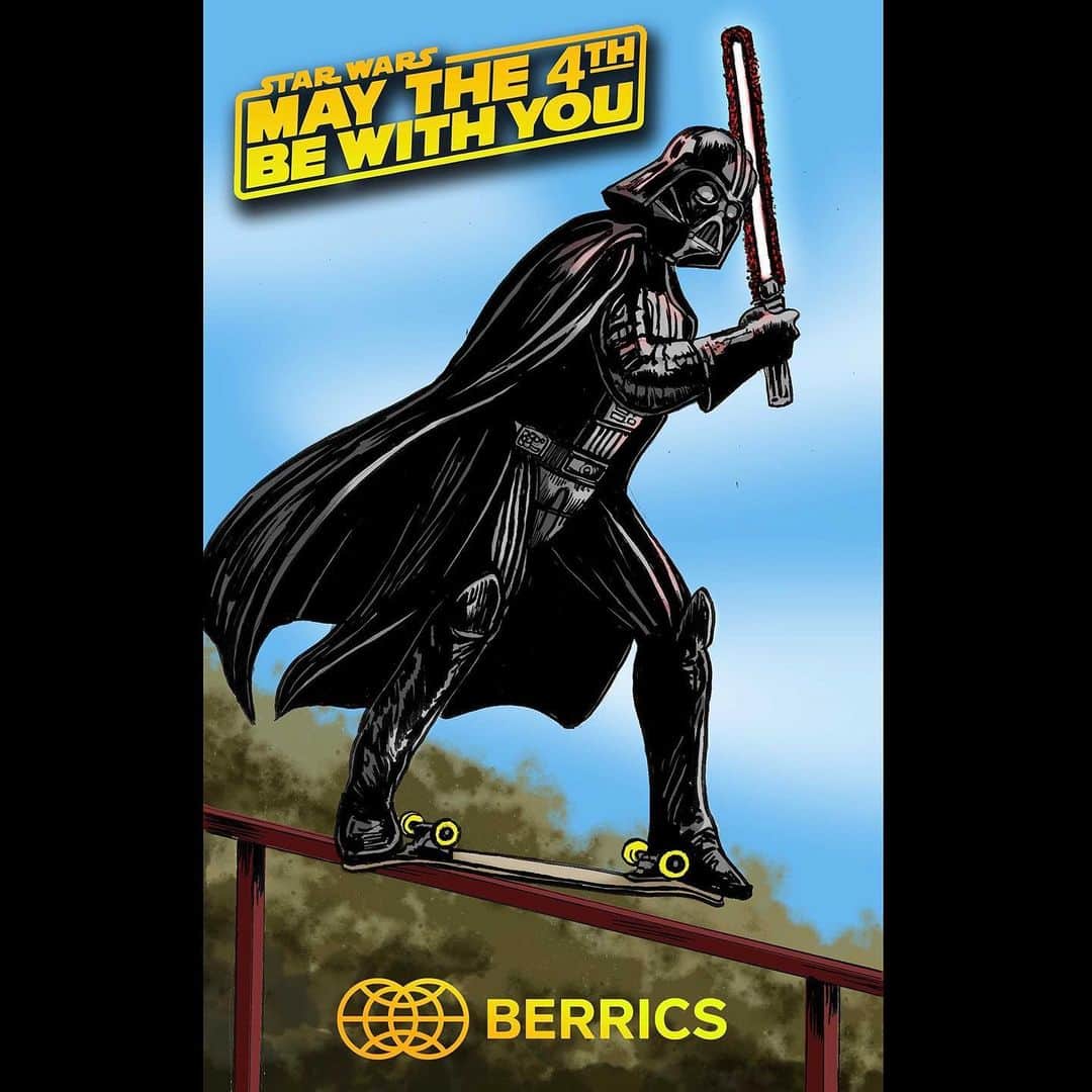 The Berricsさんのインスタグラム写真 - (The BerricsInstagram)「Join the Darkslide 🛹!! Happy May the 4th.   Artwork by: @mark_kowalchuk ⬅️  #maythe4thbewithyou #skateboardingisfun #berrics」5月5日 5時14分 - berrics