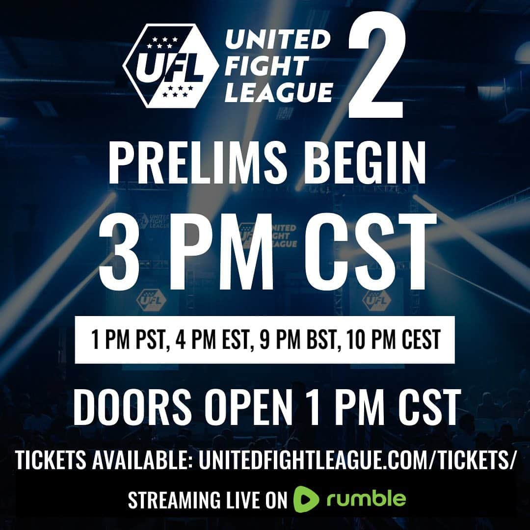 クイントン・ジャクソンさんのインスタグラム写真 - (クイントン・ジャクソンInstagram)「🚨 SATURDAY, MAY 13TH, #UFL2 Fights Now Starting at 3 PM CST 🚨  Due to popular demand and a STACKED show 🥊🔥 Fights will now kick off 2 hours earlier than originally scheduled! Update your schedules and get ready for 20 intense matchups under the bright lights of @memphissportsandevents 👊💥   🎫 TICKETS AVAILABLE NOW - LINK IN BIO  🥊 UFL 2 | 🗓 Saturday, May 13th | 🚪 Meet & Greet 1 pm CST | ⏱️ Fights 3 pm CST, 1 pm PST, 4 pm EST, 10 pm CEST |📍Memphis, TN @memphissportsandevents   📺 STREAMING FREE ON RUMBLE - LINK IN BIO  #ufl #ufl2 #unitedfightleague #mma #mixedmartialarts #memphis #combatsports」5月5日 8時26分 - rampage4real