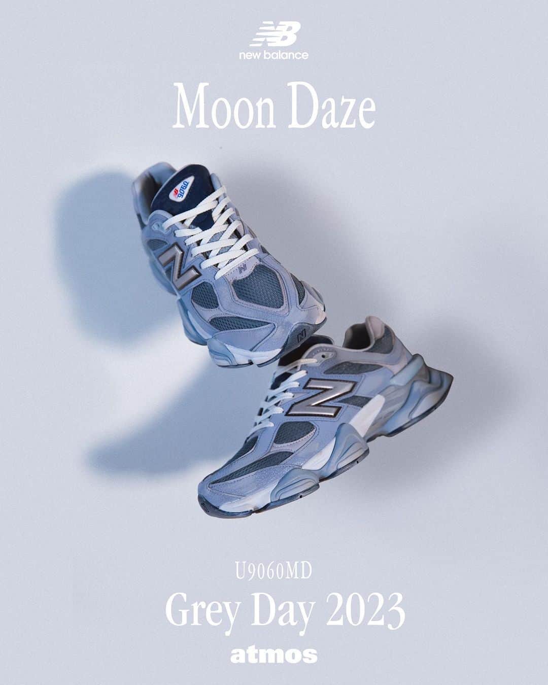 アトモスさんのインスタグラム写真 - (アトモスInstagram)「. 5/12(金)より、New Balanceにおける”Grey Day”に因んだ「Moon Daze Pack」が登場。 「Grey Day」はNew Balanceが誇るシグネチャーカラーである"Grey"のカラーパレットを讃える記念すべき日。 そして今年、2023年は「Moon Daze」と称しグレートーンを纏った4作がラインナップ。「月面に着陸した最初のスニーカーがNew Balanceだったらどうなるか？」、「地球以外の惑星を歩いたスニーカーはどのように見えるか？」という我々の生活の範疇を超え、可能性と未来を見据えたコレクション。 ラインナップするのは、トレイルランナーとして発表されて依頼待望の復刻を果たした「580」、860のパフォーマンスと900シリーズのテクノロジーを融合した「90/60」、バスケットボールシューズのアイコン「550」、そしてatmosでは初の取扱いとなるパフォーマンス・ランニングシューズ「More Trail V3」の4作。コンセプトの通り、580、90/60、580には全体にまるで月面に着陸した後のような加工が施された仕様に。"Vibram MEGAGRIP"を採用したMore Trailはランからデイリーユースにも。お気に入りの一足で記念すべきGrey Day 2023を祝い讃えよう。 本商品は2023年5月12日よりatmos新宿店"Grey Box by atmos"、atmosオンライン、atmos各店（一部店舗除く）にて発売致します。  The "Moon Daze Pack" will be available from May 12 (Fri) in honor of New Balance's "Grey Day". Grey Day" is a commemorative day to celebrate New Balance's signature "Grey" color palette. This pack looks to the future, prompting us to think further beyond our world and to consider the possibilities: what if New Balance was the first sneaker on the moon? What would shoes look like after walking on another planet? Energize key models across lifestyle with a new interpretation of our grey palette. The lineup includes the "580", "90/60," "550", and the "More Trail" that atmos is handling for the first time. As per the concept, the 580, 90/60, and 580 have been treated throughout to look like they have landed on the moon." The More Trail with Vibram MEGAGRIP can be used from run to daily use. Celebrate and honor Grey Day 2023 with your favorite pair. This product will be available at atmos Shinjuku "Grey Box by atmos" store, atmos online, and atmos stores (excluding some stores) from May 12, 2023.  #atmos #newbalance #greyday #moondaze #greyboxbyatmos」5月5日 18時31分 - atmos_japan