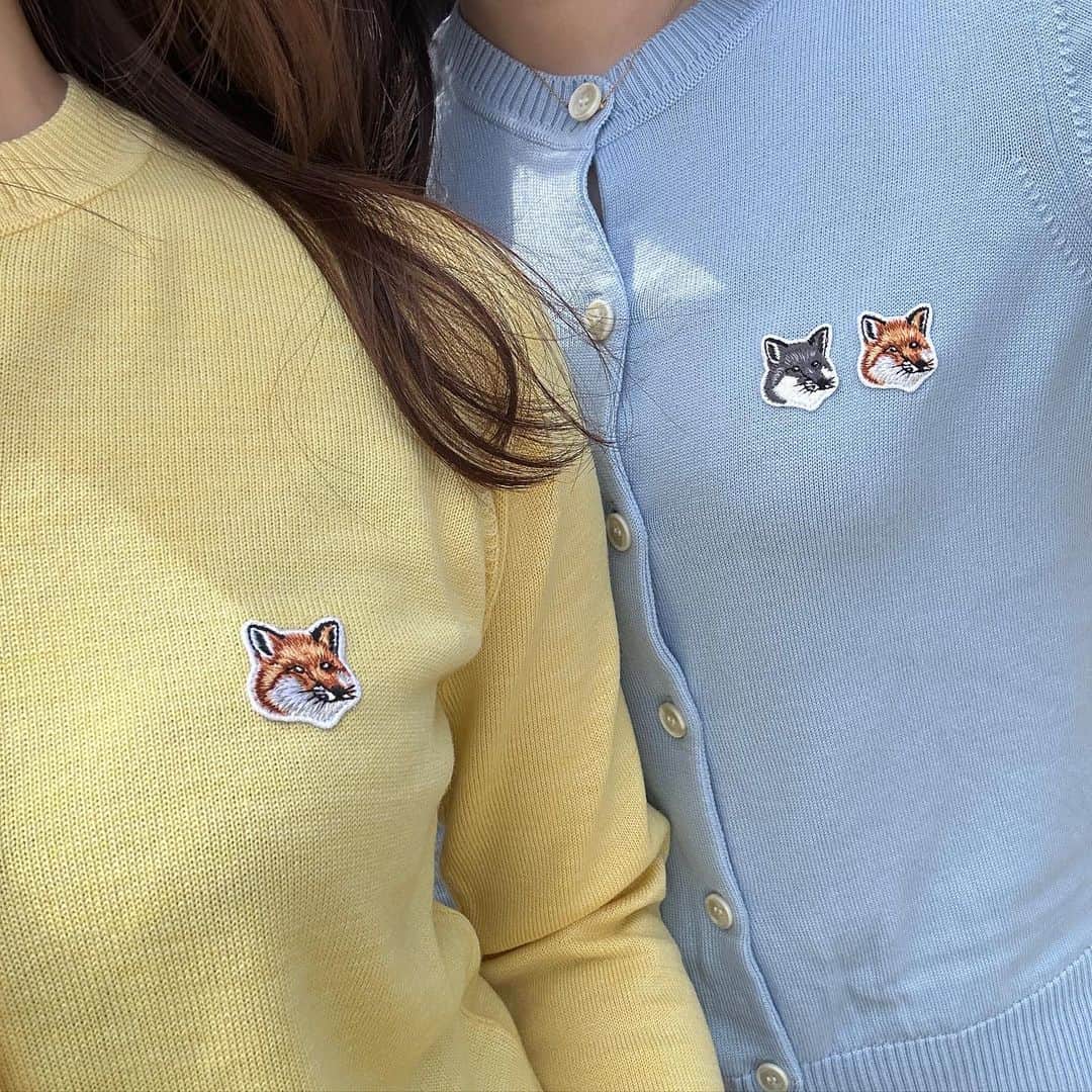 高木由梨奈のインスタグラム：「🦊💛🩵  妹とおそろいの @maisonkitsune 👭 北海道旅行でも一緒に着た☺️ 朝晩少し肌寒いからちょうどいい🌷」
