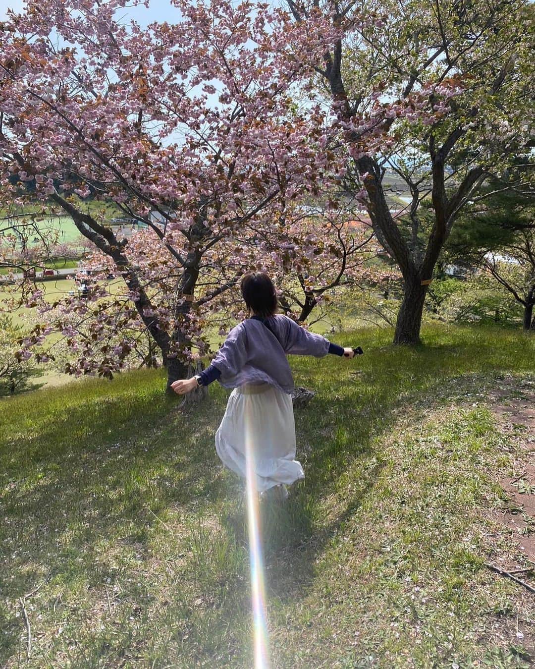 湯木慧さんのインスタグラム写真 - (湯木慧Instagram)「日本国花苑桜まつり！🌸 での湯木さん ババヘラアイス美味しかった次の日も食べた #秋田 #井川町 #日本国花苑 #桜まつり」5月5日 19時54分 - yukiakirart