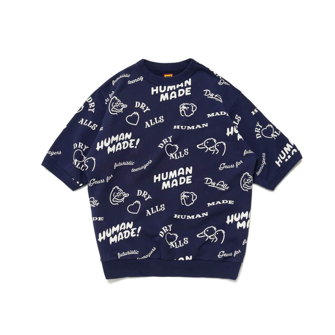 HUMAN MADEさんのインスタグラム写真 - (HUMAN MADEInstagram)「"PRINTED S/S SWEATSHIRT" is available at 6th May 11:00am (JST) at Human Made stores mentioned below.  5月6日AM11時より、"PRINTED S/S SWEATSHIRT” が HUMAN MADE のオンラインストア並びに下記の直営店舗にて発売となります。  [取り扱い直営店舗 - Available at these Human Made stores] ■ HUMAN MADE ONLINE STORE ■ HUMAN MADE OFFLINE STORE ■ HUMAN MADE HARAJUKU ■ HUMAN MADE SHIBUYA PARCO ■ HUMAN MADE 1928 ■ HUMAN MADE SHINSAIBASHI PARCO  *在庫状況は各店舗までお問い合わせください。 *Please contact each store for stock status.  裏毛タイプの半袖スウェットシャツ。 ゆとりのあるシルエットと、オリジナルの総柄グラフィックが特徴です。同柄のスウェットショーツ「PRINTED SWEAT SHORTS」とセットアップで着用いただくことが可能です。  Short sleeve fleece sweatshirt with a relaxed silhouette and original all-over print. Complete the look with the Printed Sweat Shorts in the same pattern.」5月5日 11時06分 - humanmade