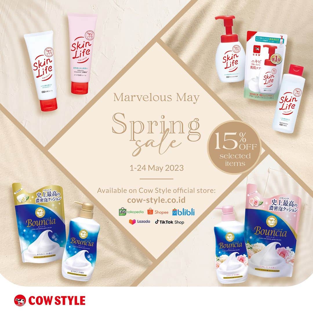 COWSTYLEIDさんのインスタグラム写真 - (COWSTYLEIDInstagram)「📣 LIKE, SAVE, SHARE  Yay! This May is gonna be Marvelous, so is your SKIN! ✨ Up to 15% off on our POPULAR products on 1-24 May ✨ 23% off on EVERYTHING only on 5 May  ❣️❣️ Link in bio to shop. Hurry before the sale ends! ❣️❣️  #cowstyleindonesia #cowstylebeauty #cumacowdihatiku #MarvelousMay」5月5日 11時47分 - cowstyleid