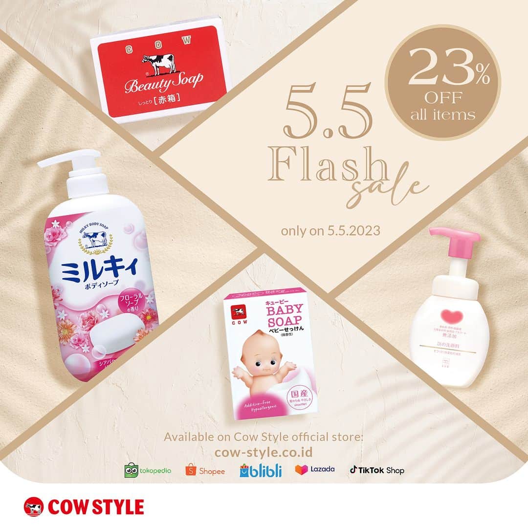 COWSTYLEIDのインスタグラム：「📣 LIKE, SAVE, SHARE  Yay! This May is gonna be Marvelous, so is your SKIN! ✨ Up to 15% off on our POPULAR products on 1-24 May ✨ 23% off on EVERYTHING only on 5 May  ❣️❣️ Link in bio to shop. Hurry before the sale ends! ❣️❣️  #cowstyleindonesia #cowstylebeauty #cumacowdihatiku #MarvelousMay」