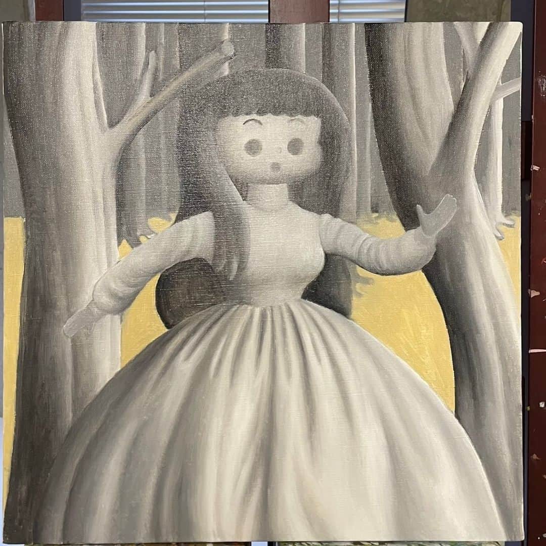 本秀康さんのインスタグラム写真 - (本秀康Instagram)「マンゴーを運ぶ女  Mango Carry Girl 455×455mm 2023  #oilpainting #painting #hideyasumoto #本秀康」5月5日 13時55分 - hideyasu_moto