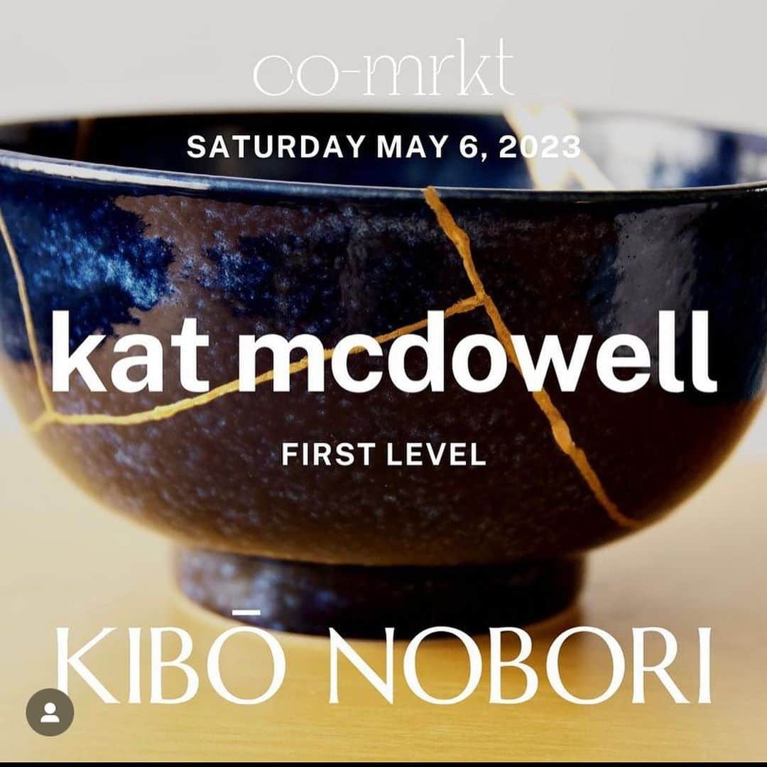 KATのインスタグラム：「I am so excited to be part of @kibonobori and @co_mrkt this Saturday! I will have a booth where I will be selling some of my Kintsugi pieces for the first time ever and at 11:30am I will play some songs! (Including some traditional Japanese children’s songs).  If you’re free please come and say hi! I will be at the booth all day!   You can rsvp for free at @kibonobori ‘a website」