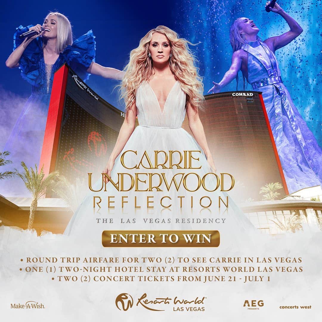 キャリー・アンダーウッドさんのインスタグラム写真 - (キャリー・アンダーウッドInstagram)「Enter to win a flyaway to see Carrie’s #REFLECTION: The Las Vegas Residency at @resortsworldlv this summer! *link in bio -TeamCU」5月6日 4時21分 - carrieunderwood