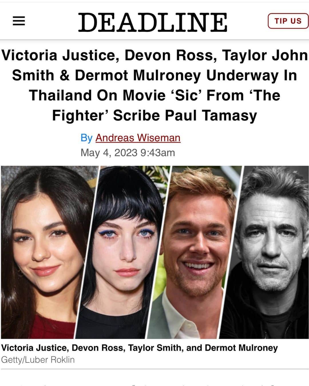 ヴィクトリア・ジャスティスのインスタグラム：「I’m making a movie in Thailand!!  I’m SO excited to be a part of this project & can’t wait to share more 🙏🏼🩸🤫 #SIC」