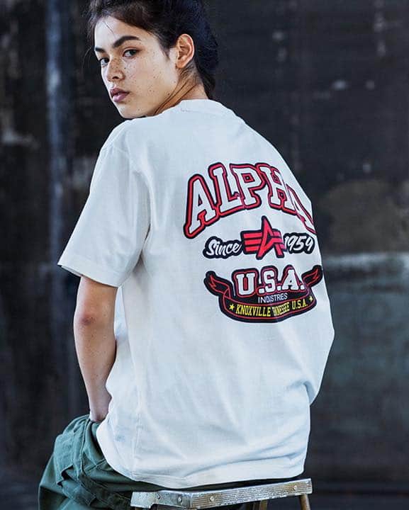 ALPHA INDUSTRIES JAPANさんのインスタグラム写真 - (ALPHA INDUSTRIES JAPANInstagram)「2023 SPRING/SUMMER  COLLECTION   ①▶From Left to Right 【TOPS】S/S FLIGHT PATCHED-T  # TC1572 Price : ¥8,580(in tax) Color : 118(WHITE) 【PANTS】OFFICERS CHINO PANTS # TB1080 Price : ¥8,800(in tax) Color : 014(KHAKI)   【TOPS】L/S SLEEVE PRINT T # TC1568 Price : ¥5,390(in tax) Color : 318(WHITE)   【TOPS】S/S EMB. UTILITY SHIRT # TS5130 Price : ¥9,900(in tax) Color : 001(BLACK) 【PANTS】COMBAT CARGO PANTS # TB1058 Price : ¥9,350(in tax) Color : 120(WOODLAND) ,   ② 【TOPS】S/S PRINT-T BACK FLYING-A # TC1570 Price : ¥3,960(in tax) Color : 0918(WHITE) 【PANTS】SUPER WIDE CARGO # TB1085 Price : ¥12,980(in tax) Color : 019(OLIVE)   #alpha_industries_japan  #alpha_industries  #ALPHAINDUSTRIES #ALPHA #ALPHASHOP #MA1」5月5日 21時26分 - alpha_industries_japan