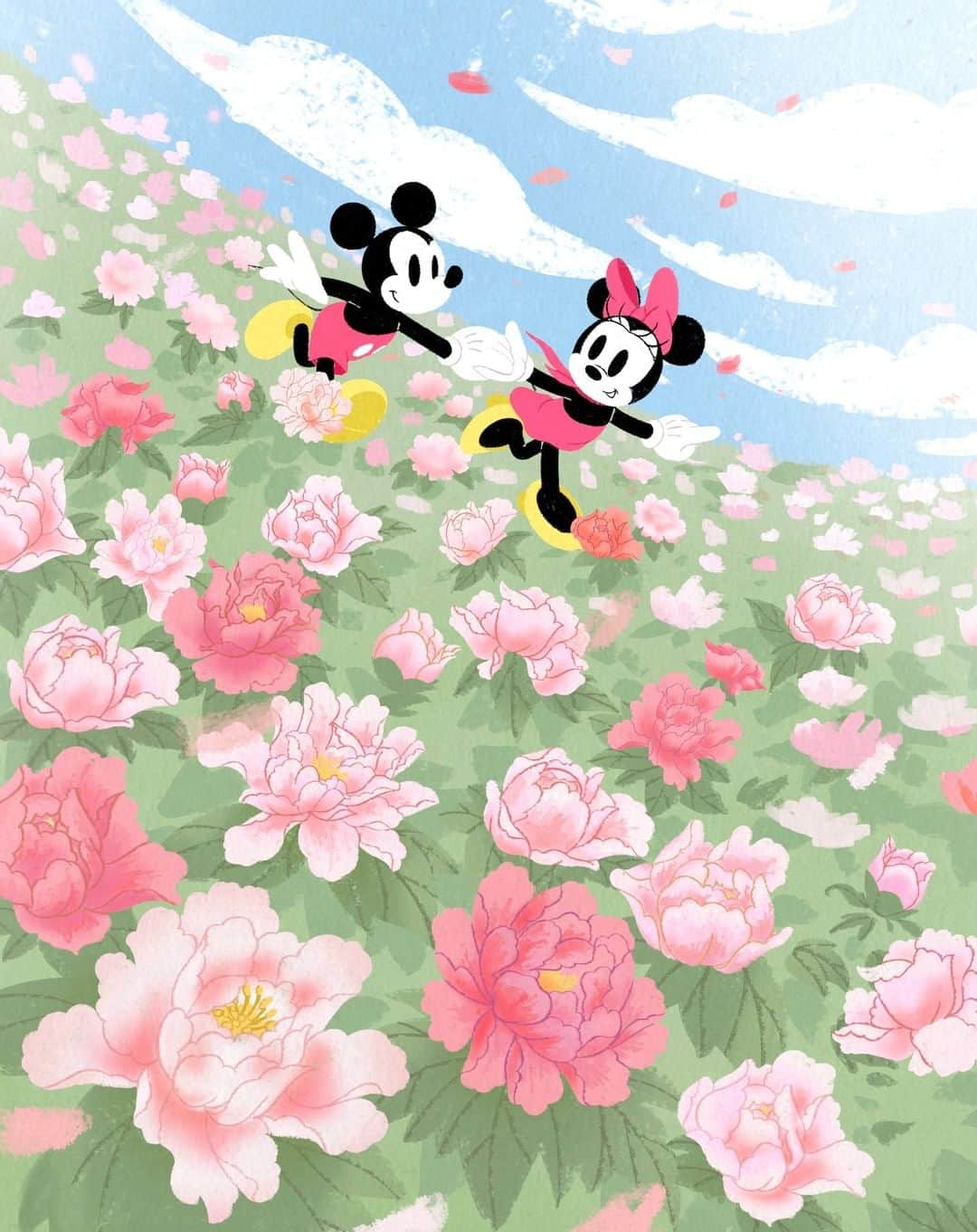ミニーマウスのインスタグラム：「Step outside, smell the flowers, and enjoy the wonders of nature. 🌸 🦋」