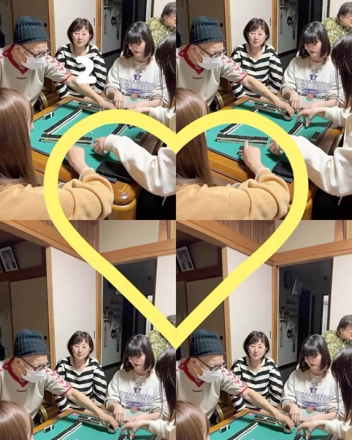 小林美香子のインスタグラム：「またまた、家族で麻雀🀄️  今日は、美人ちゃんがいっぱいだよ〜🌸🌷🌸」