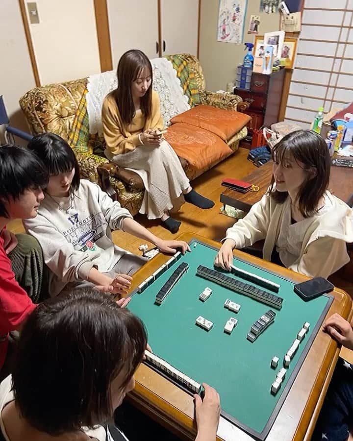 小林美香子のインスタグラム：「みんなで麻雀🀄️本当に楽しいね✨💖✨」