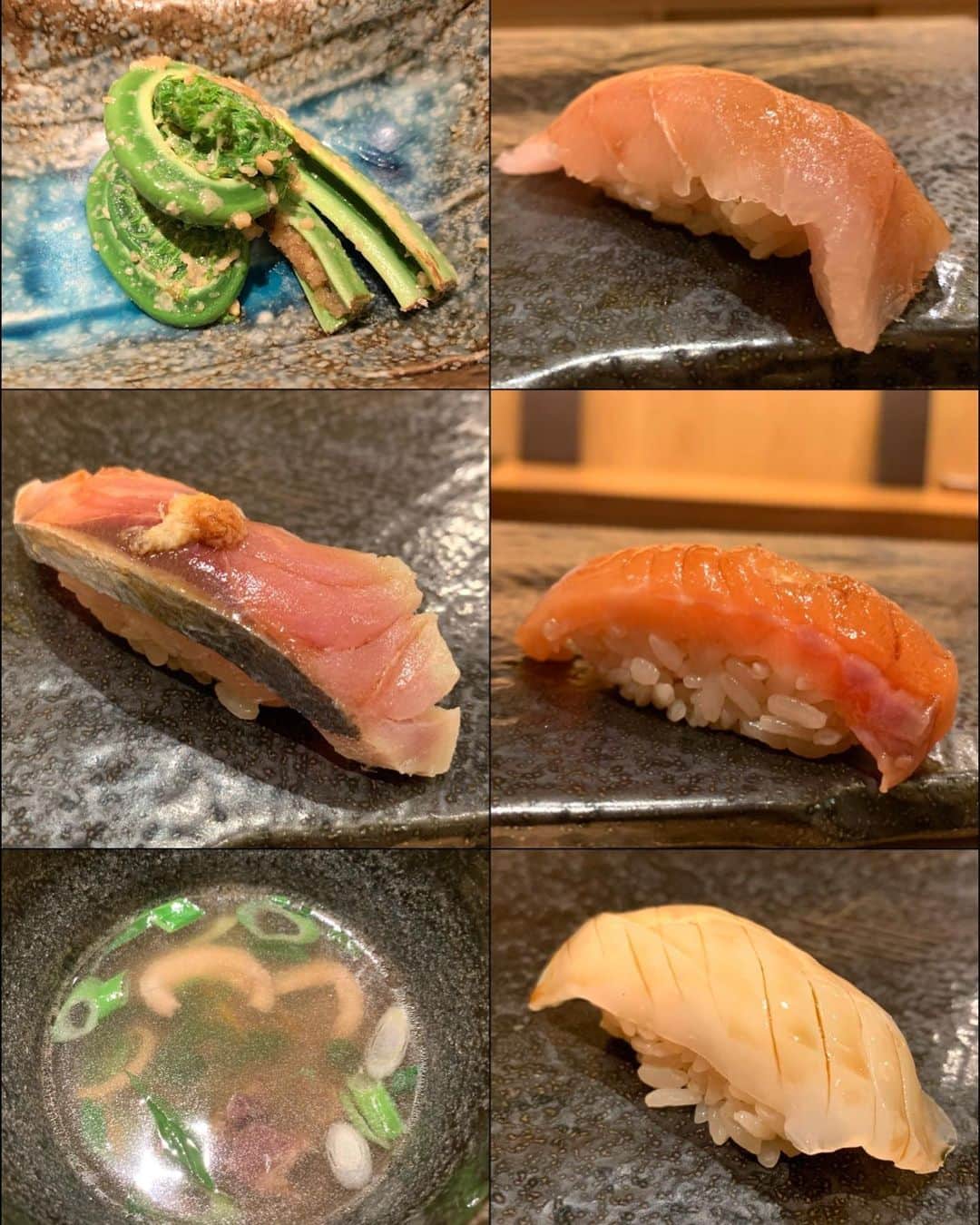 山崎みどりさんのインスタグラム写真 - (山崎みどりInstagram)「お鮨✨  【花おか】さんへ @sushihanaoka   魚マニアなのか魚オタクなのかってくらい 市場に流通しない魚や深海魚など 食べた事がないであろう珍しいネタが揃ってるとのことで最初はおそるおそる..  行って食べてみて 結果全部美味しかった😋✨  エイキモにはびっくり🥺（写真二枚目） 魚と肉の間くらいの濃厚さ✨  雲丹の食べ比べと蟹の盛り合わせ丼ぶりは幸せでしかない🥹  魚の名前が初めて聞くような魚ばかりで大将は「名前が珍しいのでみなさん食べ終わる頃にはなんて名前の魚だったか忘れてますね（笑）」 とおっしゃってました笑  海老も甘くて濃厚で最高  ［明鏡止水］っていう日本酒、 今まで飲んだ日本酒で1番美味しかった✨ 気に入り過ぎて買えるか調べてたら 明鏡止水はたくさんあるけど、これは酒蔵から直接買い付けしてるから お店やネットでは買えないらしい🥲 （ちなみに私はかなりの辛口が好き）  てことはここに来ないと飲めないってことでした🫡  コート以外でまだ出てないネタを聞いてみたら 瀬戸内海の雲丹があるとの事で追加！ 見た目は黒めだったけど食べたらめちゃくちゃ美味しかった✨ 追加して正解🥺  全部のネタにこだわってらっしゃって全部美味しかったから また絶対来たいお鮨屋さん🍣♡  ────────────────────────── @sushihanaoka #鮨花おか #渋谷グルメ #渋谷鮨#sushi#tokyosushi #鮨スタグラム #美味しいお鮨 #えいきも」5月5日 22時32分 - midori_yamasaki_
