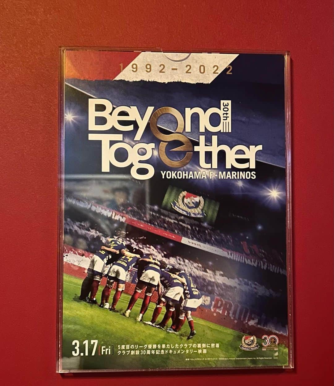 山口みらんのインスタグラム：「🎥👀🍿*゜  #beyondtogether  公開日に見てきました❣️  まだ、公開終わったわけでは無いから伏せるところは伏せるけど少し話せるくらい皆さんも鑑賞したと思われるので投稿します(˶ˊᵕˋ˵)  結論として…… 最初から本当かよ？！ってくらい涙が溢れて止まらなかったです。  サポーターの方のチャントと最終節の神戸戦での奮闘の絵だけでなんで涙が止まらないのか……  私はある意味その涙は愛おしいを超えた一種の愛の表現の形だとも思えました。  もちろん優勝した空間が尊い。  怪我をしてしまった選手がいる でも励まそうとサポーター、クラブ、選手が一致団結する空間が尊い。  コロナ禍でもマリノスというクラブを様々な形で支えるクラブの社員様の試行錯誤の様子。尊い。  心底大好きだった、まさかと思っていた選手の移籍。でもこの映画を通しての決意や更に知ったマリノスへの愛。尊すぎるし、これは寂しい涙も混ざってる。  しかも、マリサポとしての自分の中では宝箱に封じた思いが全て溢れ出すこの感じ。 勝手に未練タラタラだし、やっぱり好きは溢れるし、クールな人ほど語らず背中で見せる姿にグッとくるんです…… （語り出すとやっぱり止まらない。そして言わずとしても誰しもがそう思うと思う。）  この言い方はざっくりし過ぎたし、曖昧で大雑把なのかもしれないけども  やっぱりこの映画はマリノスファミリーの愛で溢れている。  皆がマリノスを好きでマリノスのために目の前の事を頑張っているという事が伝わるそんな映画でした……  その気持ちへの同意の涙っていうのもあるのかもしれないですね。  横浜ブルクではまだ鑑賞できるようなのでぜひ！見てほしいです！！！  #fmarinos  #yokohamafmarinos  #横浜fマリノス  #マリノス  #マリノスサポーター  #トリコロール  #サッカー  #サッカー女子  #ユニフォーム女子  #jリーグ  #jリーグ女子  #横浜  #yokohama」