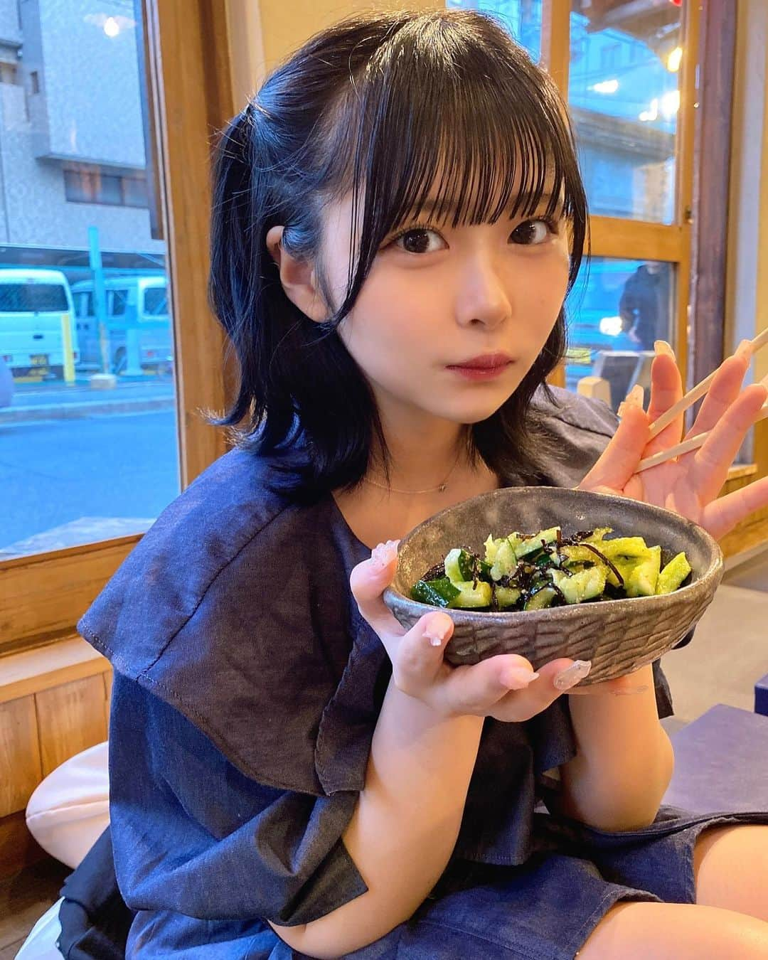 ゆめのインスタグラム：「きゅうり好きー！！🥒」