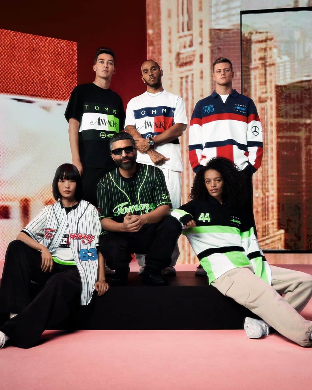 Tommy Hilfigerのインスタグラム：「United by drive: #TommyxMercedesAMGF1xAwakeNY. Discover new premium streetwear essentials, available now.. @Mercedesamgf1 @awakenewyorkclothing #TommyHilfiger」