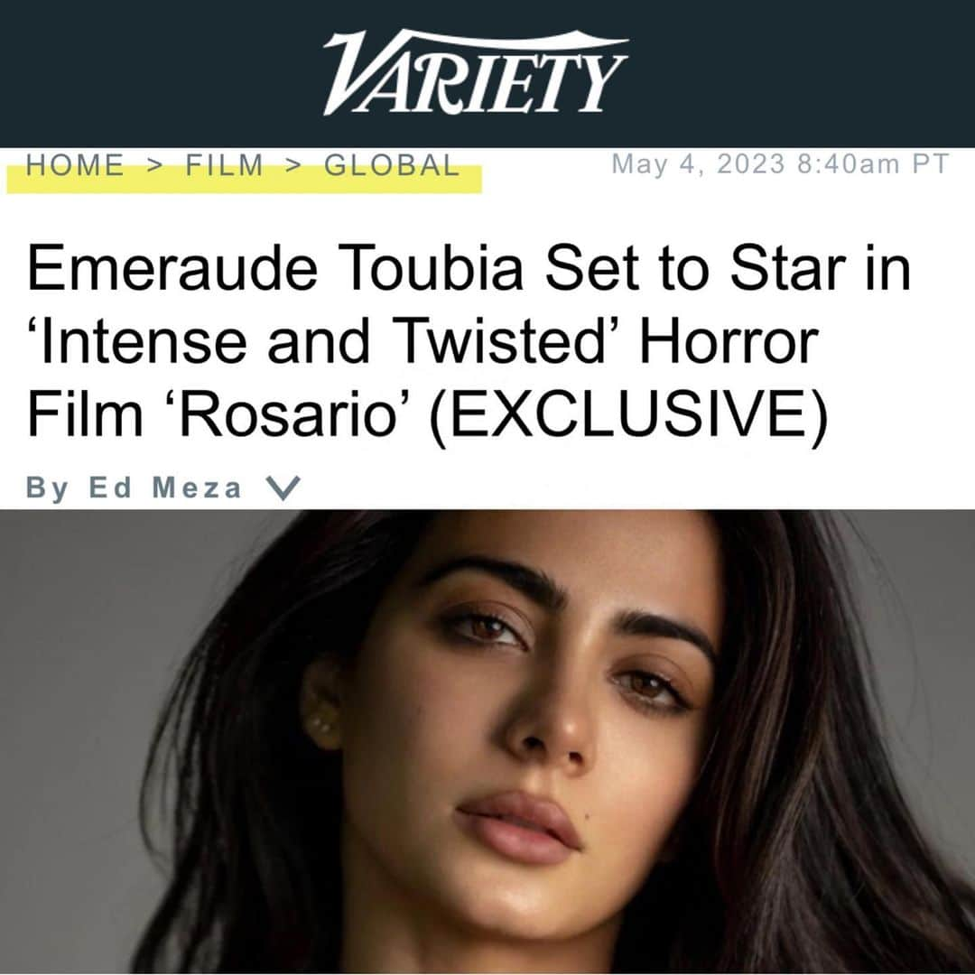 エメロード・トビアさんのインスタグラム写真 - (エメロード・トビアInstagram)「My first horror film! So thrilled to be starring and executive producing alongside an incredible team. Can’t wait for the world to meet Rosario! 🎬🎥」5月6日 1時16分 - emeraude