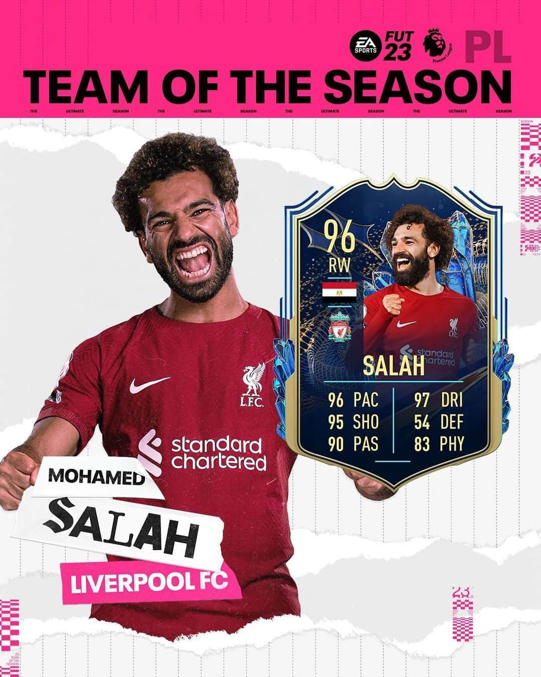 リヴァプールFCさんのインスタグラム写真 - (リヴァプールFCInstagram)「18 goals ⚽ 7 assists 🅰️  @mosalah makes it into the @EASPORTSFIFA Premier League #TOTS 👏」5月6日 2時00分 - liverpoolfc