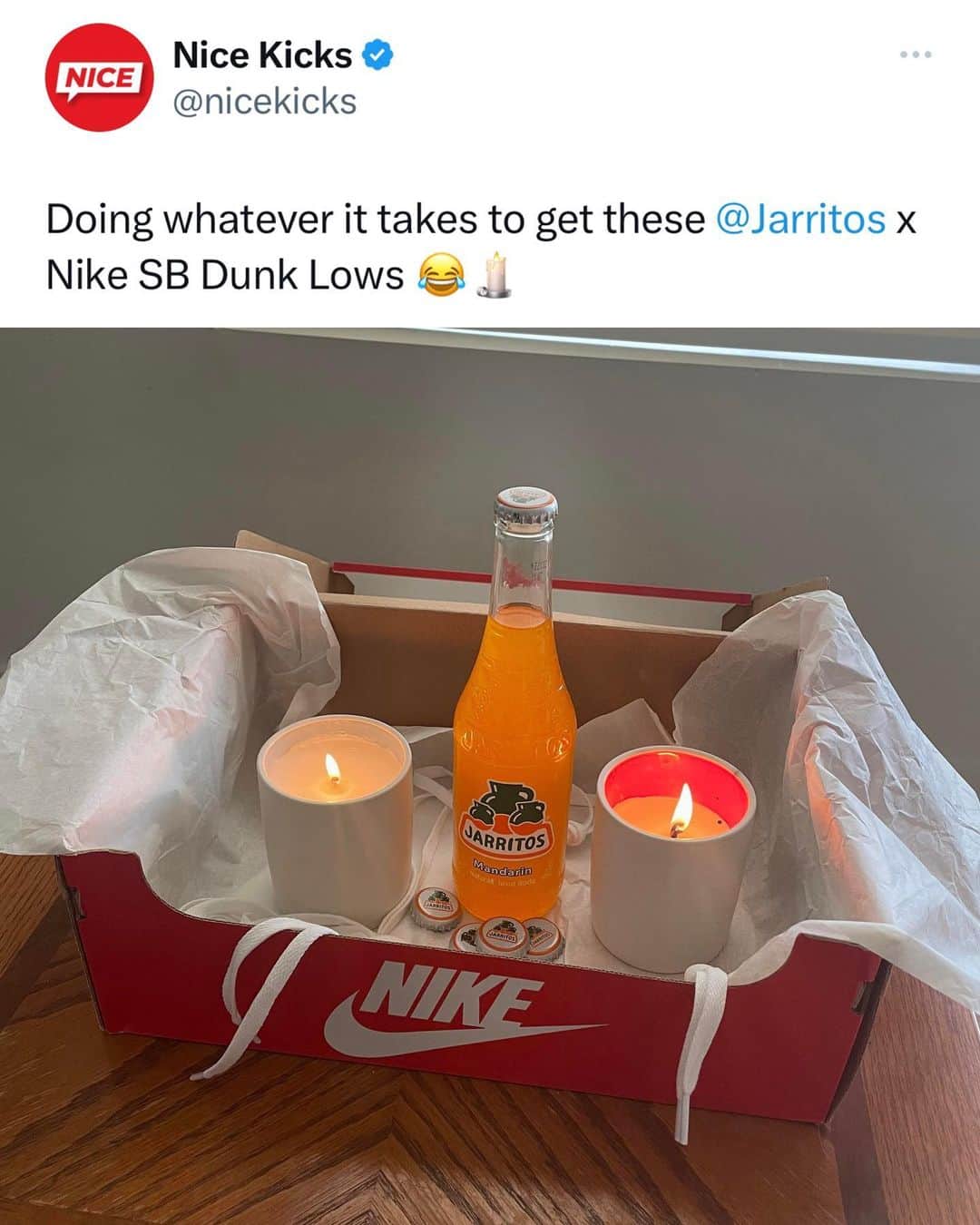 のインスタグラム：「Taking no chances on these 😂🙏 @jarritos @nikesb   📸: u/yougotmyinfo」