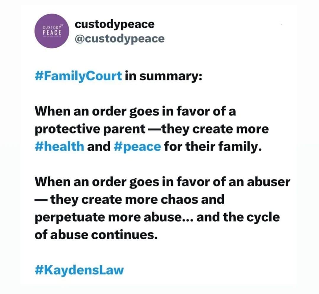 のインスタグラム：「So yeah. This happened to me. A judge made a mistake and put me with the abusive parent and I suffered for decades. The system is broken 😔」