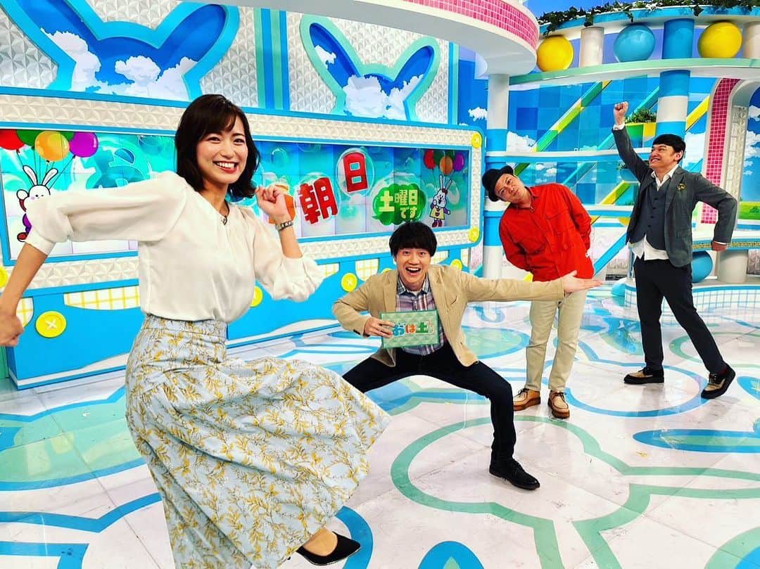 朝日放送「おはよう朝日土曜日です」のインスタグラム：「傘を忘れずに🌂 #今日も一日頑張るぞい#GW終盤  #おは土#おはよう朝日土曜日です#ABCテレビ #シャンプーハット#恋さん#てつじ #北村真平#斎藤真美#ABCアナウンサー #女と男市川#小椋寛子#堀くるみ#佐藤悠#気象予報士」