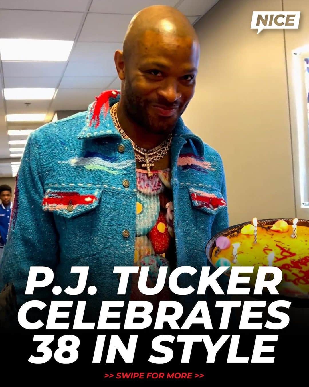 のインスタグラム：「One thing about PJ, he’s always gonna arrive fitted up with a pair of kicks in hand 🔥 HBD, @pjtucker! 🥳🎂」