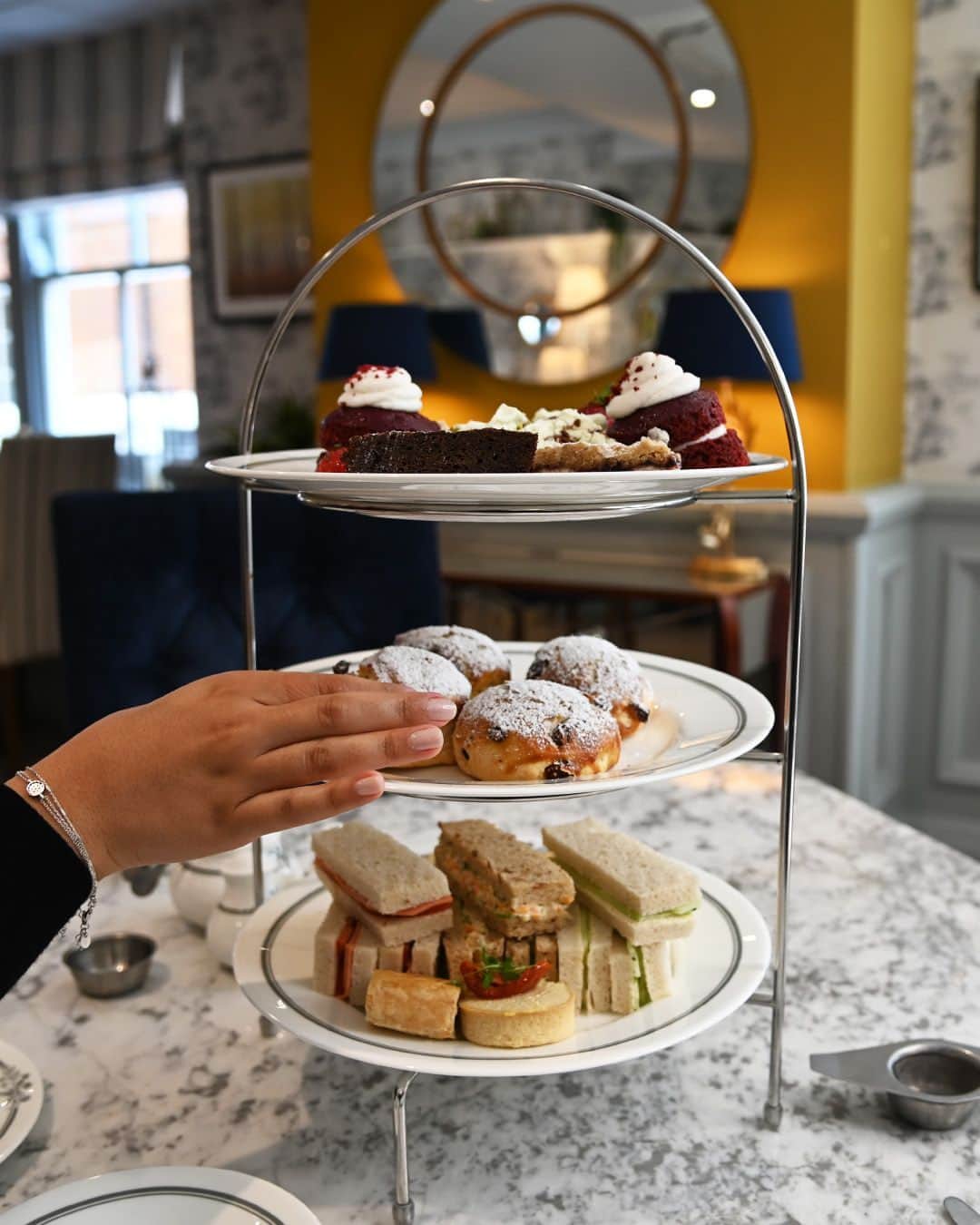 ローラアシュレイのインスタグラム：「How are you celebrating this special day? At the @lauraashleythetearoom we celebrate the coronation of our new King with a delicious Afternoon Tea spread.」
