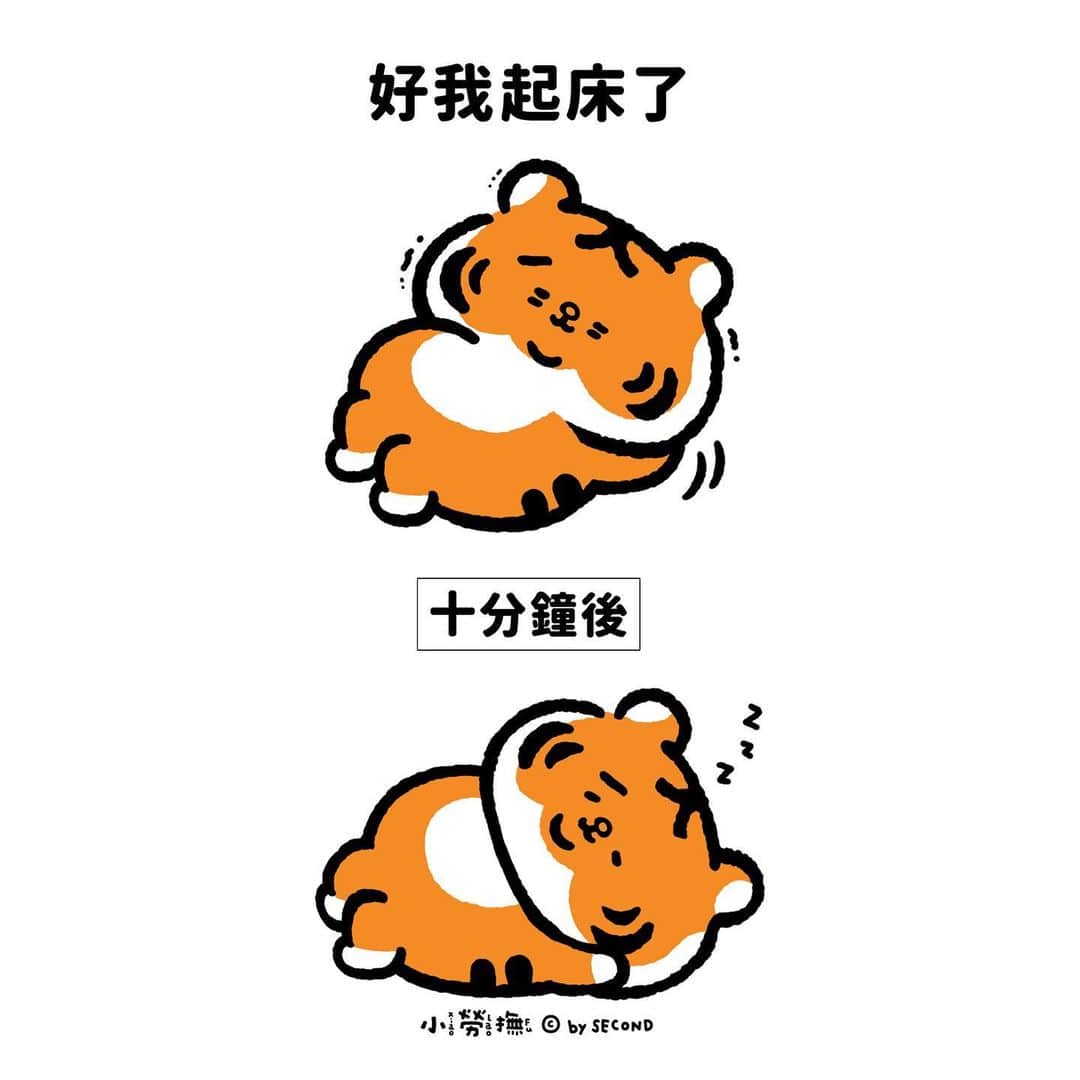 爽爽貓 by SECONDのインスタグラム：「重複了一整個早上，一不小心就做了十幾下仰臥起坐  #小勞撫 #xiaolaofu #快到了 #馬上到 #等我一下 #bySECOND #wuchengan #comic」