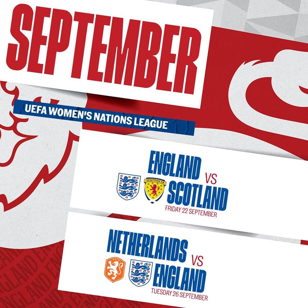 サッカー イングランド代表チームさんのインスタグラム写真 - (サッカー イングランド代表チームInstagram)「Our #Lionesses Autumn UEFA Women’s Nations League fixtures have been confirmed 📆 🤝」5月6日 17時44分 - england