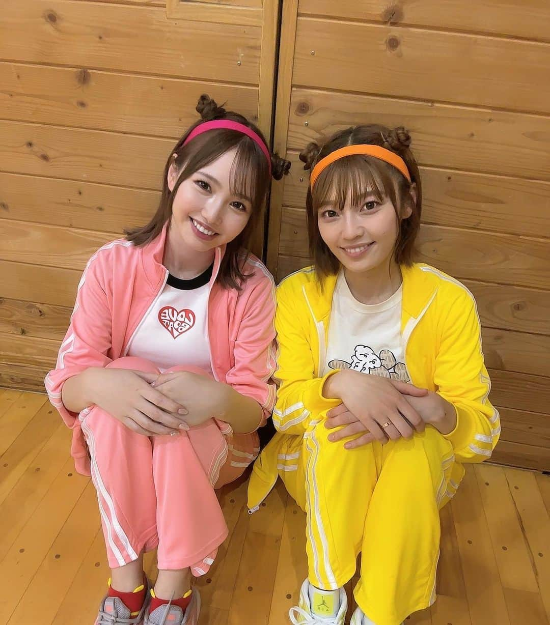 彩田真鈴のインスタグラム：「運動会イベント🌟  楽しかった〜💗  ジャージと髪型は、さあちゃんとお揃いにしたよ😊」