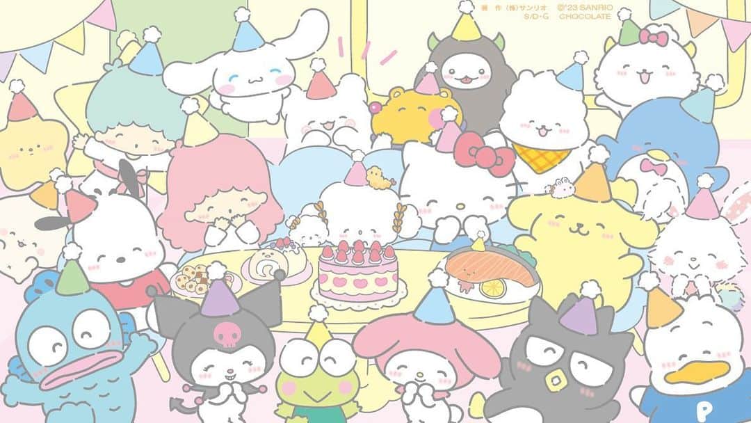 こぎみゅん（サンリオ）のインスタグラム：「🎂 みんな　ありがとうみゅ〜ん‥！♡  #サンリオ #キャラクター #こぎみゅん #お誕生日 #誕生日 #ハローキティ #マイメロディ #クロミ #リトルツインスターズ #ポムポムプリン #ばっとばつまる #ハンギョドン #ポチャッコ #あひるのペックル #けろけろけろっぴ #ウィッシュミーメル #タキシードサム #シナモロール #ぽっきょくてん #クマミレン #がおぱわるぅ #ぺたみに #はなまるおばけ #きりみちゃん #ぐでたま」