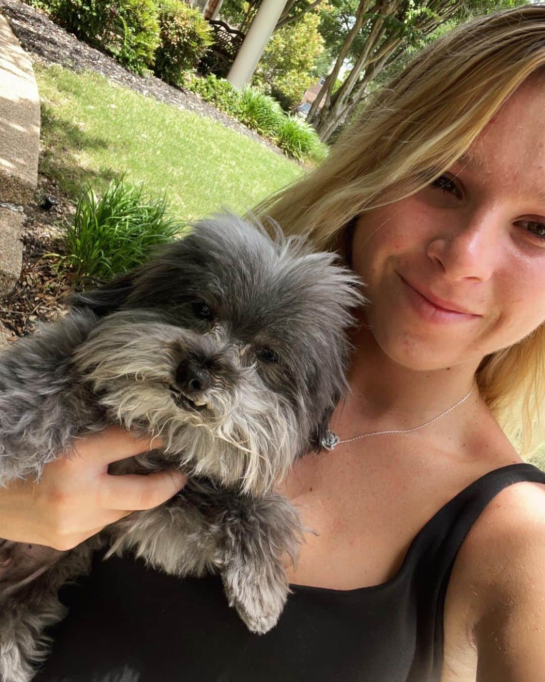 ラガン・スミスのインスタグラム：「Missing my baby🐾 #morkie #greeniebones」