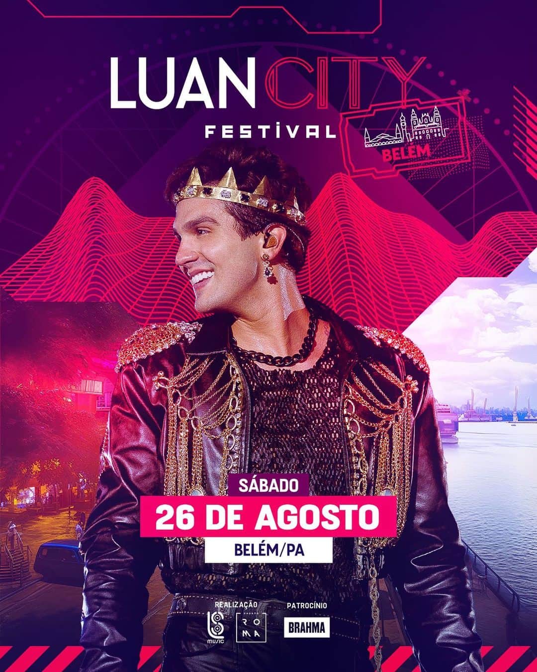 ルアン・サンタナのインスタグラム：「👨‍💼O plantão LCF informa: @luansantana acaba de anunciar que Belém receberá o festival mais feliz do Brasil.💜  💁‍♀️ É isso mesmo! A capital do Pará já pode se preparar para viver momentos mágicos em Luan City Festival.✨  😉 Novidades em breve. Compartilhe com todo mundo e aguarde.  #LuanCityFestival #LuanSantana #BelemPA」