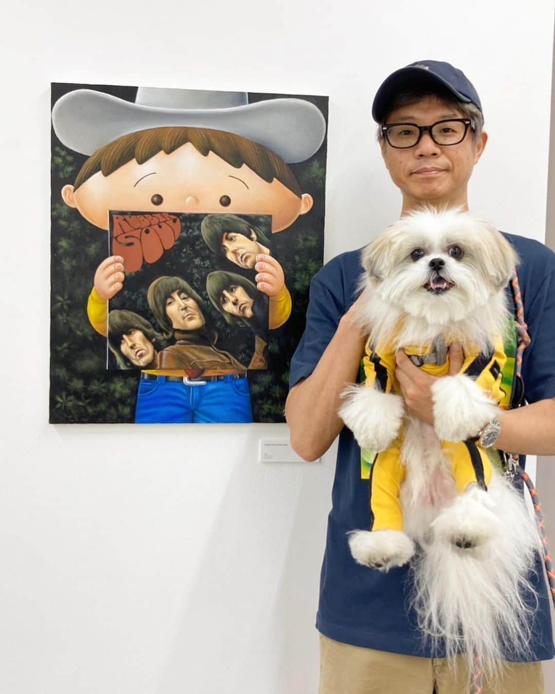 本秀康さんのインスタグラム写真 - (本秀康Instagram)「個展「HAPPY LIFE」初日でした！引き続きよろしくお願いします！ #painting #oilpainting #hidarizingaro #kaikaikiki #takashimurakami #本秀康 #hideyasumoto #モコゾウ」5月7日 0時47分 - hideyasu_moto