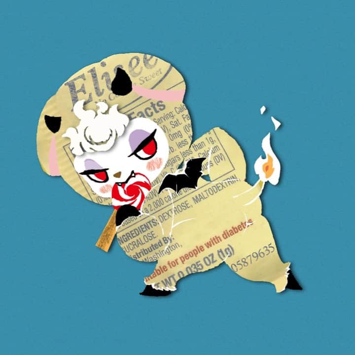 加倉井ミサイルのインスタグラム：「ノンカロリーシュガーに隠れていた＃ワルミミ #illustration #drawing #artwork #art #croquis #gifanime」