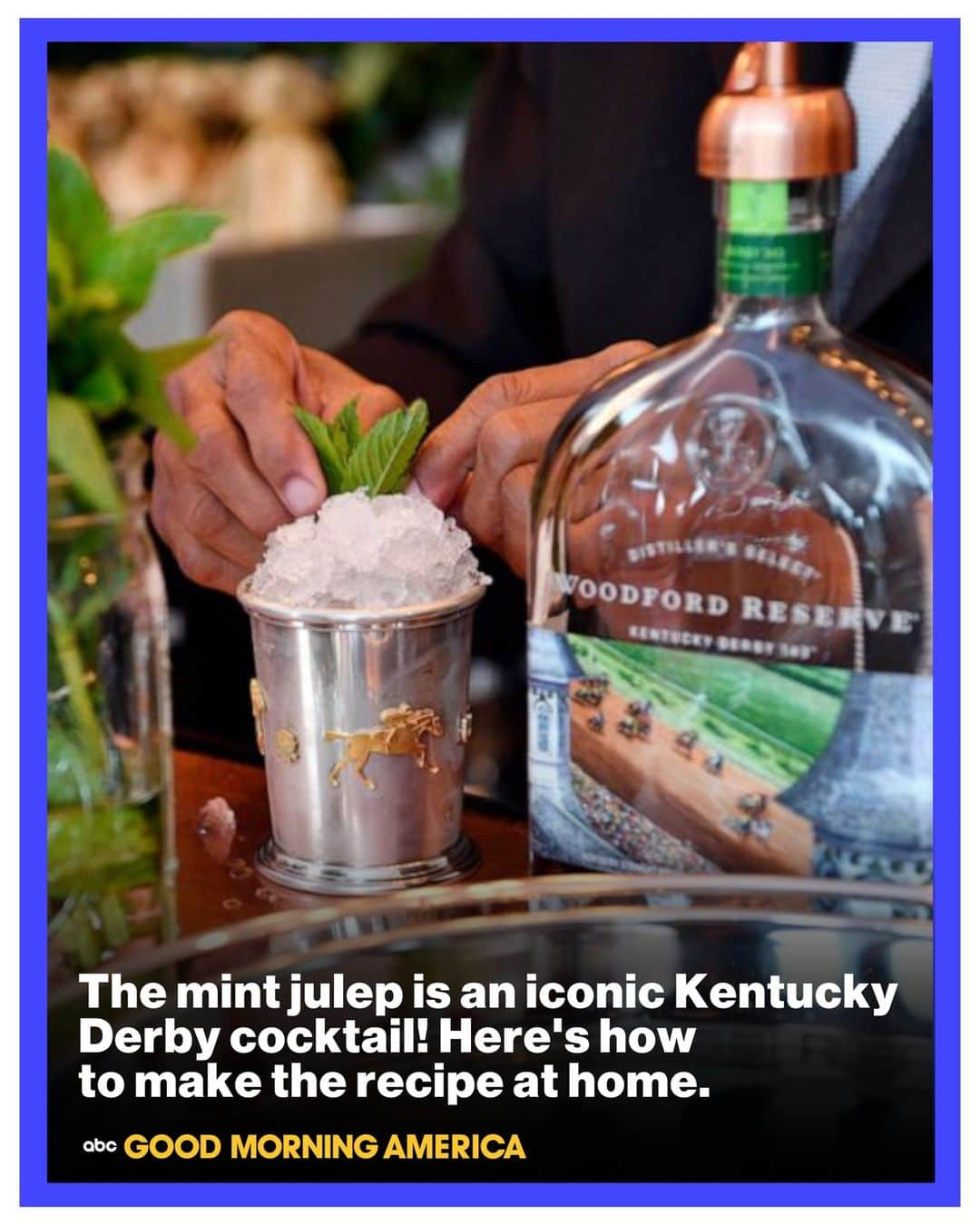 Good Morning Americaさんのインスタグラム写真 - (Good Morning AmericaInstagram)「Big hats, bets and, of course, bourbon -- it's time for the Kentucky Derby!   The pomp and circumstance will kick off at Churchill Downs ahead of the 149th run for the roses and whether you watch in person or enjoy the scene from home, chances are you'll want to get in on the fun with a mint julep in hand.  Mint, sugar, crushed ice and bourbon are all you need to recreate the leafy southern sipper.   Find the mint julep recipe in our link in bio.🍹  #Derby #DerbyCocktail #MintJulep」5月7日 4時00分 - goodmorningamerica