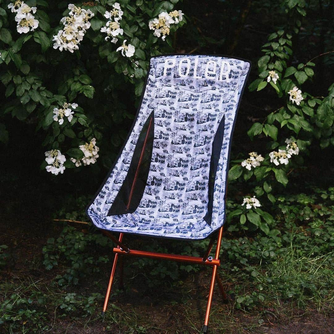 Poler Outdoor Stuffのインスタグラム：「The Stowaway - Collapsible camp chair so packable you'll forget it's there. Single pole construction makes setting up while blindfolded very easy.  Available online & in store #campvibes」