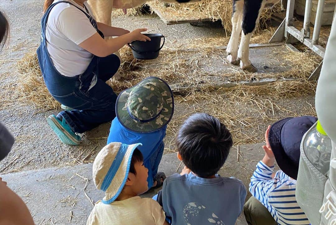 前田有紀さんのインスタグラム写真 - (前田有紀Instagram)「季舟庵　@kishuann  の帰りは、養老渓谷へ。初めていったけど、マイナスイオンいっぱいの最高スポットだった。大好きなお姉ちゃんと遊べて長男とっても幸せそうだった。  高秀牧場では、乳搾り体験。乳牛を育てるために大切なこと、酪農家の思いも知ることができた。　@takahidebokujou   今回は大きく"食"がテーマの旅だった。街中で暮らしていると、その素材がどこから来るのか、どういう風に育てられているか、どんな人が関わっているのか。想像しにくくなっていてしまう。でも作り手のたくさんいるいすみ市では、顔を見ながら話を聞いて、ご飯を食べられる豊かさがあった。子ども達に体験として感じてもらえたらいいなぁ。 近いのにすごく遠くにきたような自然がたくさんあって、食材もたくさんある千葉。もっともっといろんなところにいきたい！夏休みみたいな旅でした。  #養老渓谷」5月7日 6時29分 - yukimaeda0117