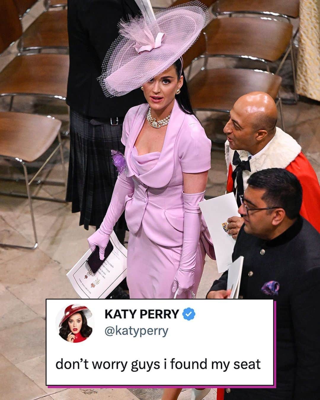 E! Onlineさんのインスタグラム写真 - (E! OnlineInstagram)「Baby, Katy Perry is a firework... and a great sport. 💜 Link in bio for more on her hilariously viral moment from King Charles III's #Coronation. (📷: Getty)」5月7日 7時19分 - enews