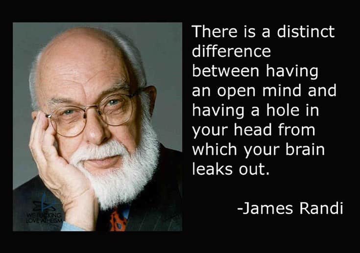 ジョルジュ・サンピエールのインスタグラム：「There is a distinct difference between having an open mind and a hole in your head from which your brain leaks out.  -James Randi」