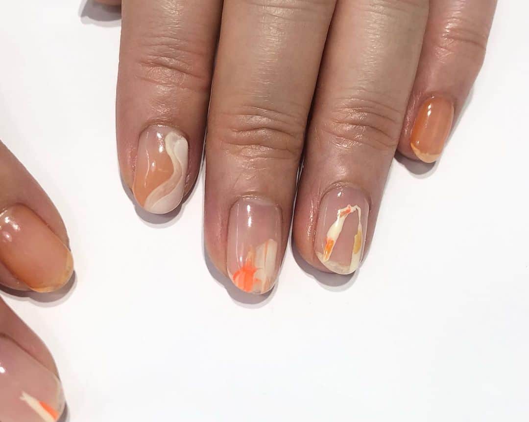 関根祥子のインスタグラム：「🧡🍊🌞  #mojonail #nails」