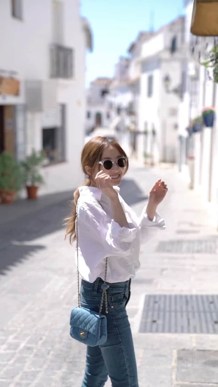Giann Chanのインスタグラム：「Fall in Love with the whitewashed village Mijas 🤍 #Mijas #Malaga #Spain」