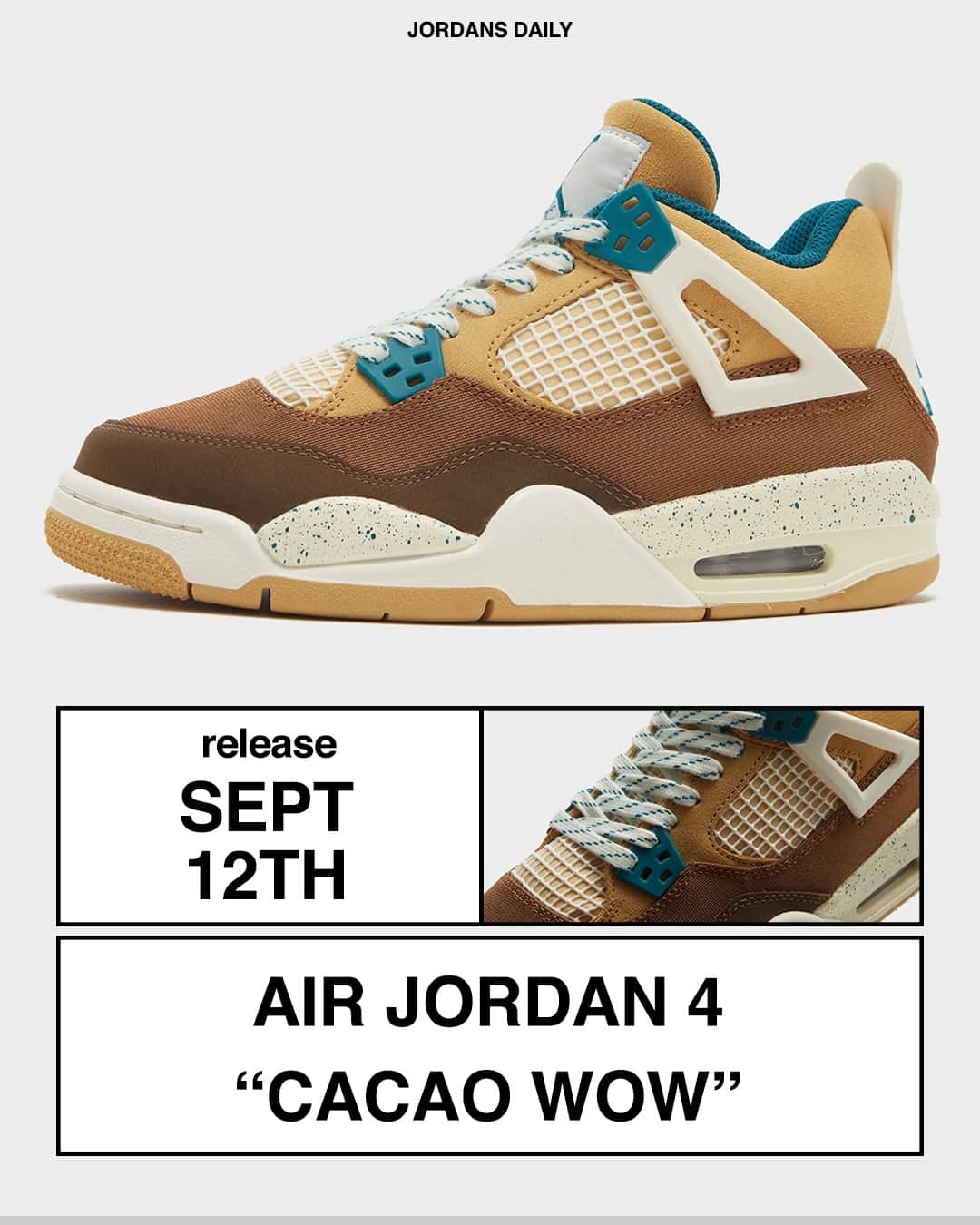 Sneaker News x Jordans Dailyさんのインスタグラム写真 - (Sneaker News x Jordans DailyInstagram)「The Kids Exclusive Air Jordan 4 "Cacao Wow" will be releasing on September 12th. Would you have copped if these dropped in adult sizes?⁠ ⁠ LINK IN BIO for a closer look + more details 📝」5月8日 3時24分 - jordansdaily