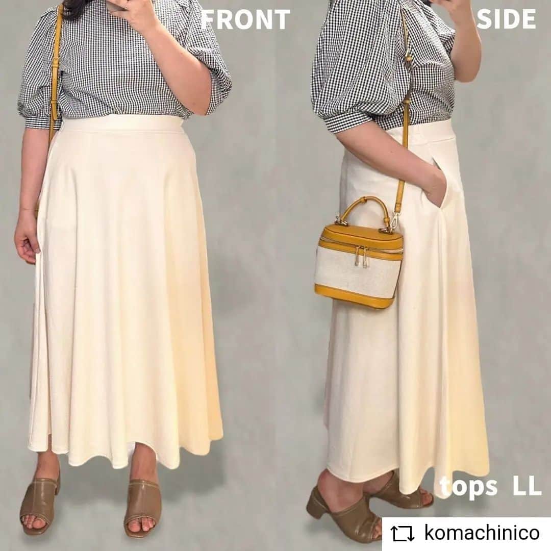 ハニーズ公式さんのインスタグラム写真 - (ハニーズ公式Instagram)「#Repost @komachinico • • • • • • @komachinicoさんの投稿です。 素敵な投稿ありがとうございます。  • • • • • •  今日は..♡最近手に入れたHoneys @honeysofficial のお洋服を使って初夏のデートで着たいスカートコーデです💡  白のスカートは合わせるトップスを選ばずにとっても万能...♡  どのトップスも気になる二の腕をしっかりカバーしてくれて安心して着ていただけるものになっております👏  大きめサイズはすぐに売り切れてしまう印象なので是非お早めにチェックしてみて下さいね🥰  🌈🌈🌈  @honeysofficial 🕊  ・578023868261 フレアスカート ①アイボリー  ・673063949468 ボリューム袖ブラウス ⑧クロチェック  ・580063952974 ボウタイブラウス ④ピンクパープル  ・646032121162 ６分袖透かし編カーデ ②オフ×クロ . . . . .  #ぽっちゃりコーデ #ぽっちゃり女子 #ハニーズ購入品 #プチプラコーデ #ママコーデ #春コーデ #夏コーデ #着痩せコーデ #着痩せ #デートコーデ #ハニーズ #Honeys #ハニーズコーデ」5月7日 19時19分 - honeysofficial