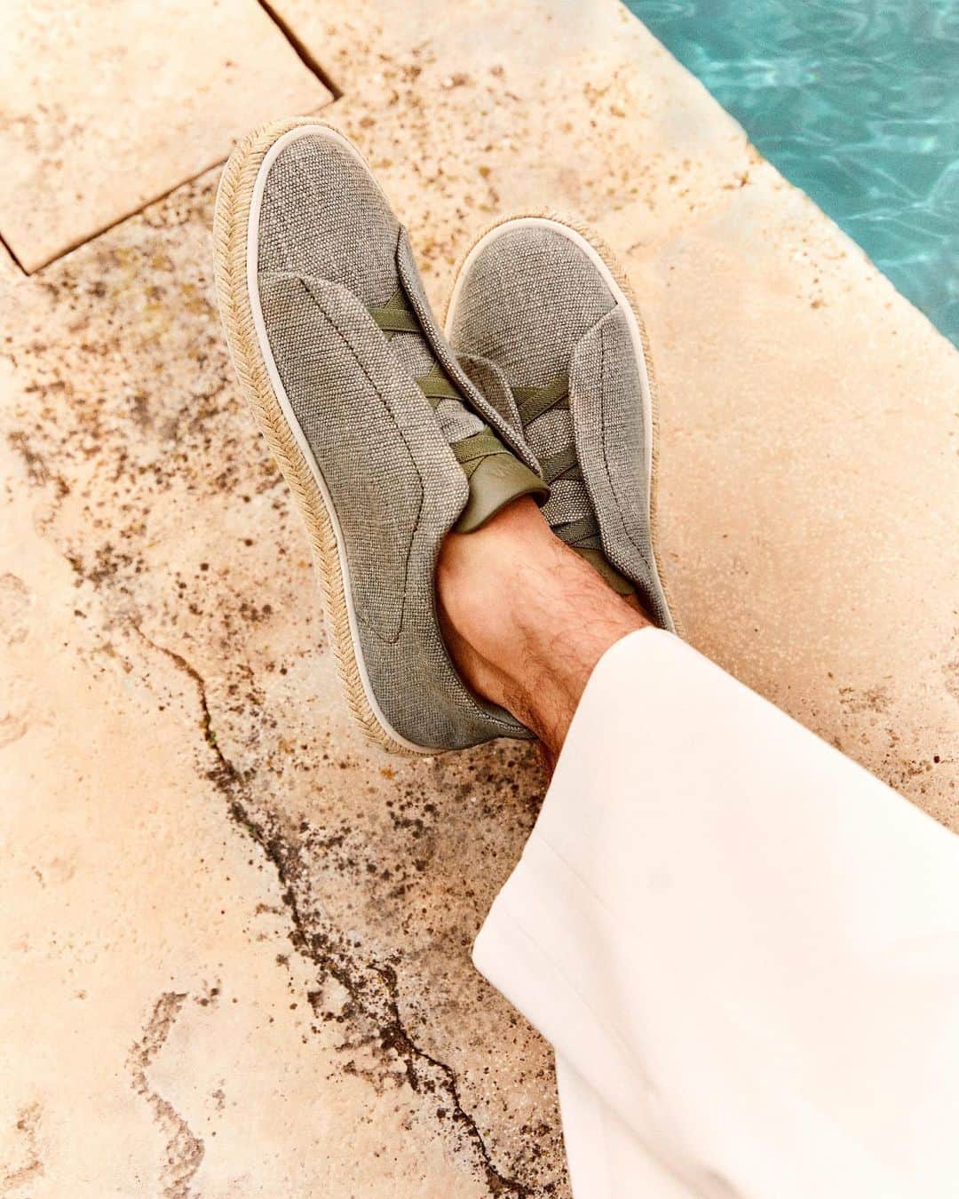 MATCHESFASHION.COMのインスタグラム：「Kick your feet up poolside in @zegnaofficial’s summer-ready Triple Stitch espadrille trainers. 👟」