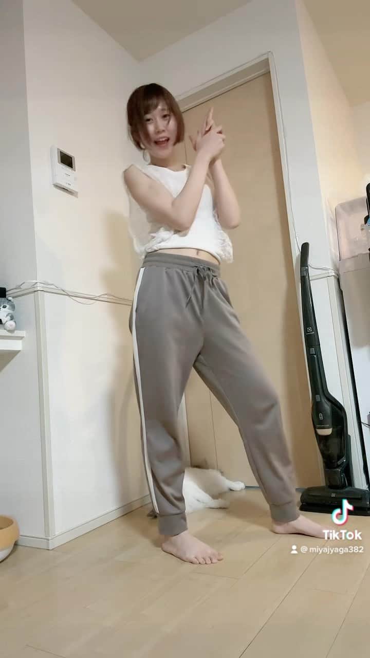 のインスタグラム：「😼  こないだは猫トラップで踊れなかったので リベンジしてみたら、 カメラ設定してる時絶対いなかったのに 気づいたらまた後ろに猫トラップ…！！！  まじで！気づかんうちに近くにいる！笑  ほんと癒される〜仲良し〜☺️  ． ．  #推しの子  #踊ってみた  #猫  #ねこのいる生活  #ねこのきもち  #ねこすたぐらむ  #猫好き  #ショートヘア  #ショート女子 #ノースリーブ  #春コーデ  #部屋着  #大人女子  #裸足  #美脚  #cat  #catstagram  #catlife  #feet  #feetmodels」