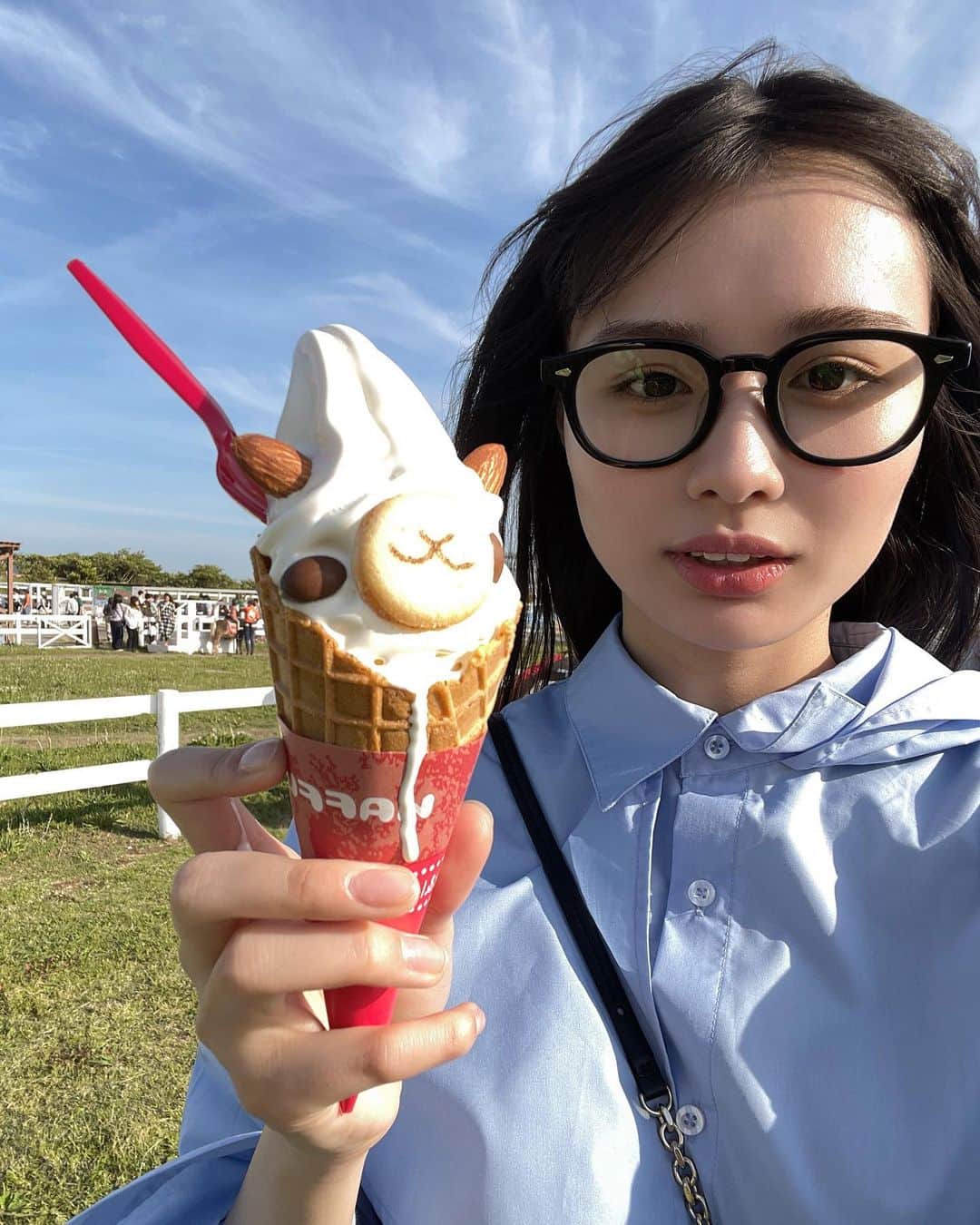のインスタグラム：「暑くてアルパカソフトすぐ溶けてしまったの図」
