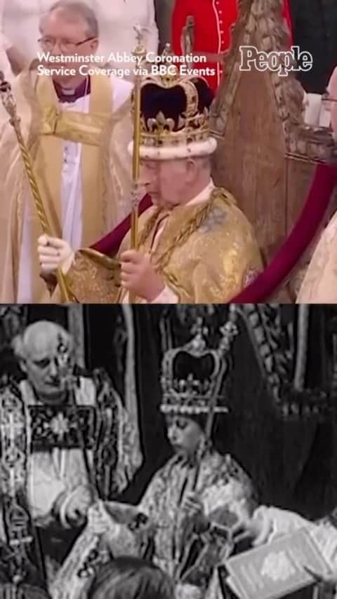 のインスタグラム：「Check out this side-by-side look at the coronations of King Charles and Queen Elizabeth. 🤯   Tap our bio link to see more!」