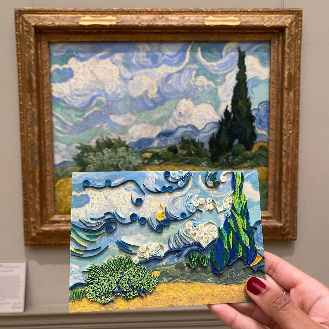 メトロポリタン美術館さんのインスタグラム写真 - (メトロポリタン美術館Instagram)「This #SelfCareSunday, take a leaf out of Van Gogh's book and appreciate the nature around you. 🌳  Cypress trees gained ground in Van Gogh’s work by late June 1889 when he resolved to devote one of his first series in Saint-Rémy to the towering trees.   Van Gogh regarded the painting "Wheat Field with Cypresses" as one of his best summer landscapes and was inspired to make two other renditions: one on the same scale that can be found at the @nationalgallery, and the other a smaller replica, intended as a gift for his mother and sister.  Does this painting make you feel moved by Mother Nature? Share with a friend by writing a letter on this handcrafted Van Gogh-inspired stationery which uses the technique of quilling to reimagine "Wheat Field with Cypresses." Shop this ode to nature at @themetstore in the link in our bio.  Feeling the need for trees? Mark your calendars for "Van Gogh's Cypresses," opening May 22. The exhibition is the first to focus on the trees immortalized in signature images by Vincent van Gogh.  🖼️ Vincent van Gogh (Dutch, 1853–1890). Wheat Field with Cypresses, 1889. Oil on canvas. #VanGoghCypresses」5月7日 23時51分 - metmuseum